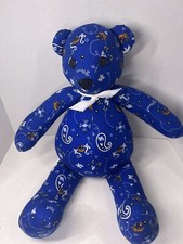 Handmade 19 Teddy Bear Kentucky Wildcats UK Blue Paisley Plush Toy