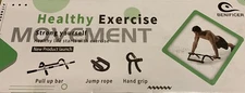 3 piece exercise kit pullup/pushup bar,  jump rope and hand grip