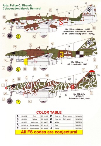 FCM Decals 1/72 MESSERSCHMITT Me-262A-1A German WWII Jet Fighter - Picture 3 of 4