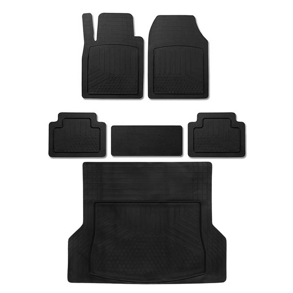 FußMatten & Kofferraumwanne Set FüR Mercedes Cla Klasse Antirutsch Gummi Schwarz-image