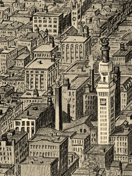 1912 Baltimore, Maryland Vintage Antigo Mapa Panorâmico da Cidade - 16x24 - Imagem 4 de 4