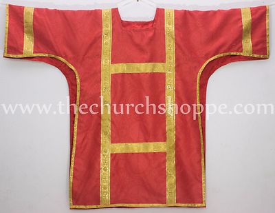 New Dalmatic Red  vestment with Deacon's stole & maniple ,Dalmatic chasuble