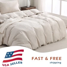 100% Pure Linen Duvet Cover 3 Pcs Set European Flax 1 Duvet Cover 2 Pillowcases