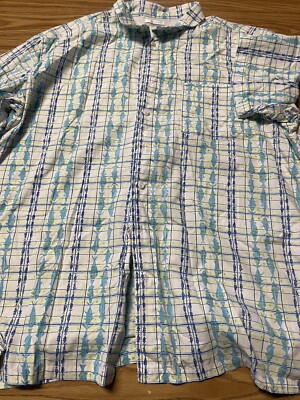 Columbia Trollers Best Men s Size 2XL Full Button Short Sleeve Fishing Shirt