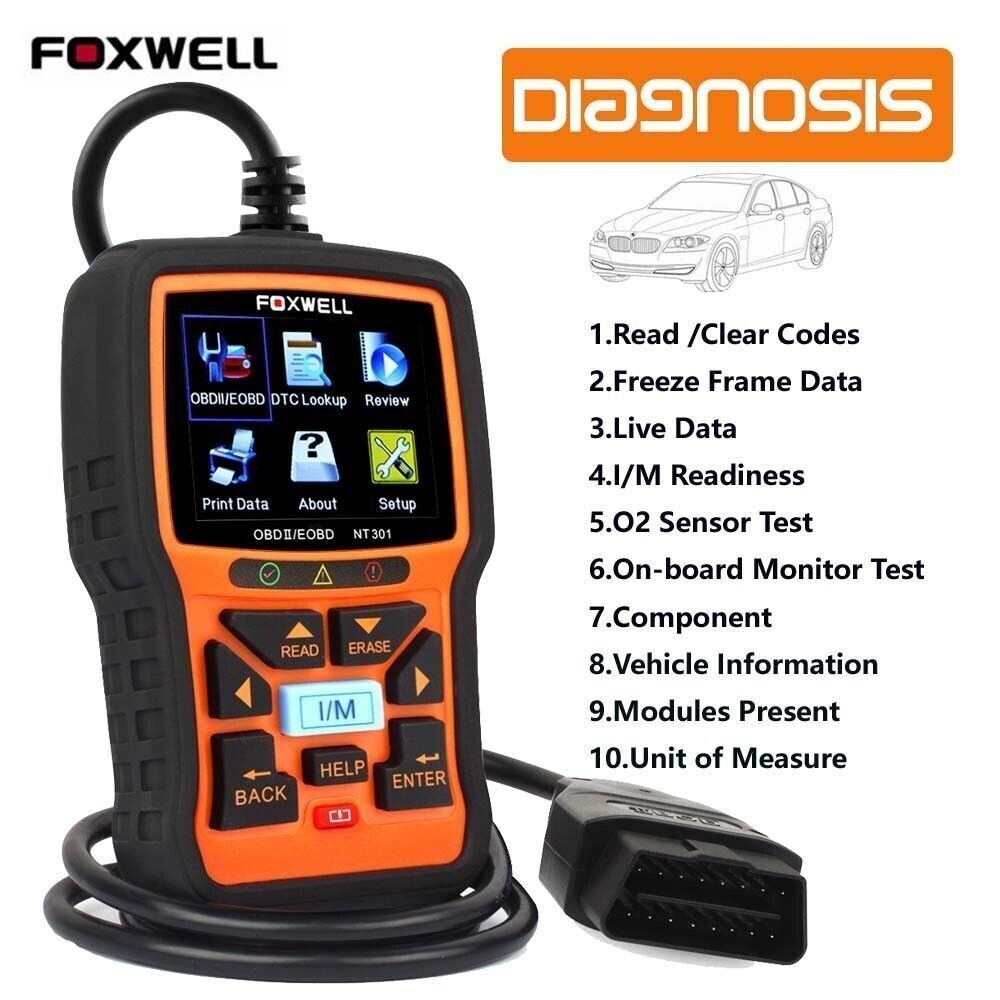 Porsche 911 OBD2 Foxwell Fault Code Reader Scanner Diagnostic Reset Car Tool US