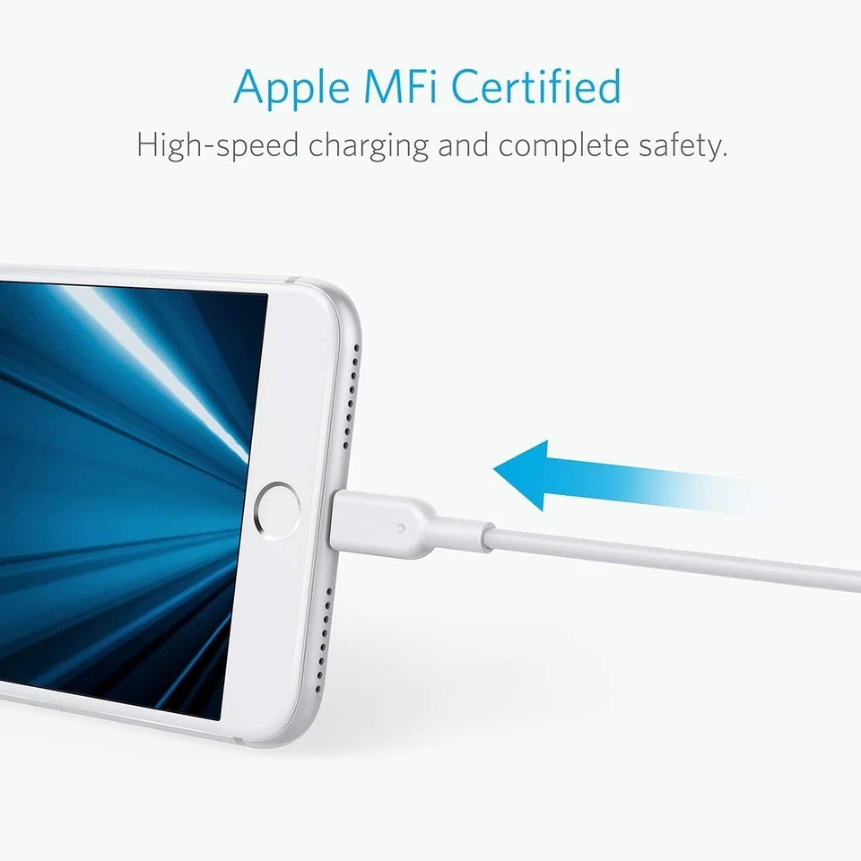 Anker Powerline II Lightning Cable 3ft MFi Certified Charging for iPhone 11/Xs/8 - Image 2 of 4