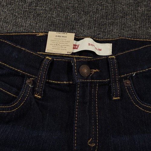 Levis 511 Shorts Boys 8 Slim Blue Casual Stretch Denim Pants Logo Youth 25x8 - Picture 11 of 14