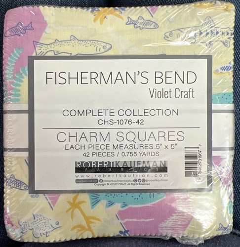 Robert Kaufman Charm Squares Pack- Fisherman's Bend - 5 x 5" Cotton Fabrics 2 Pk