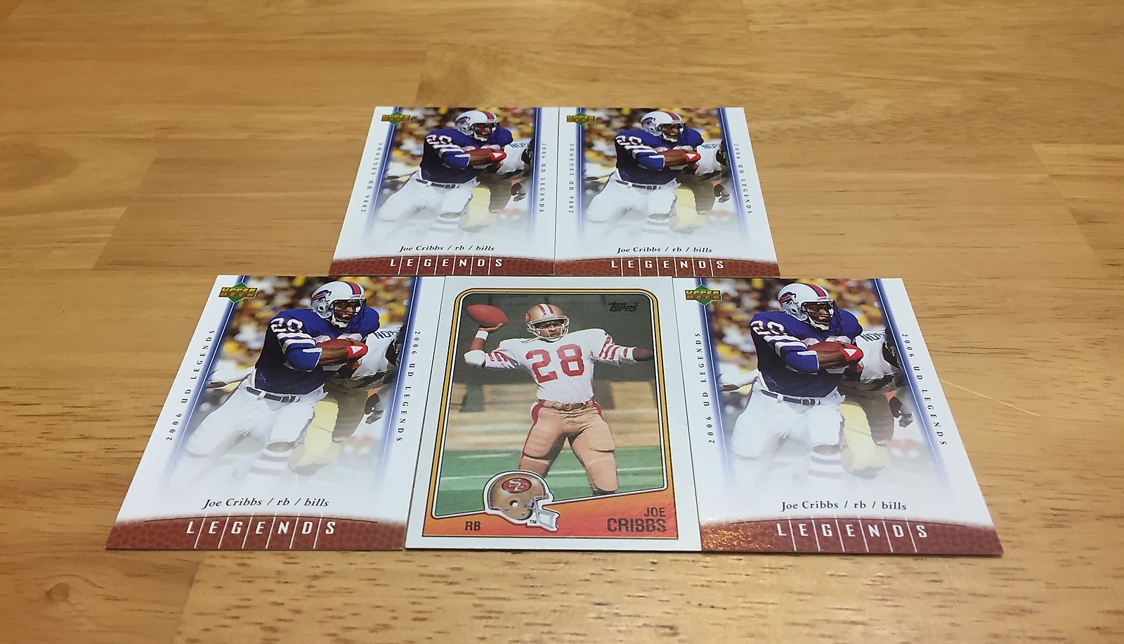JOE CRIBBS LOT OF 5 FOOTBALL CARDS BUFFALO BILLS RUNNING BACK 49ERS