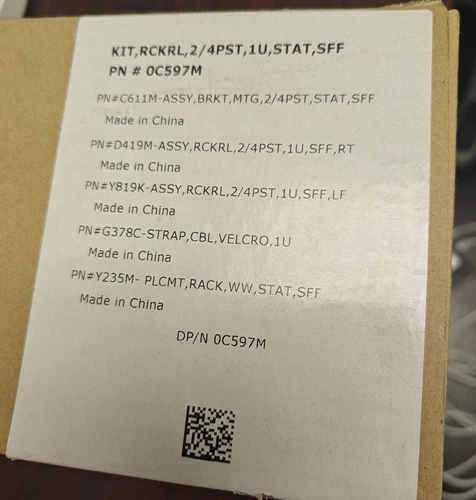 DELL RAILS KIT 0C597M 1U R620 R630 R640 0D419M, 0Y819K, 0FV6YR, 0G378C, 0Y235M