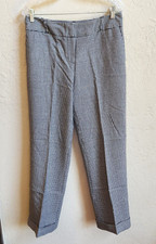 Talbots Pants Women 10 Houndstooth Flat Front Cuffed Lined Dress Trouser Pockets