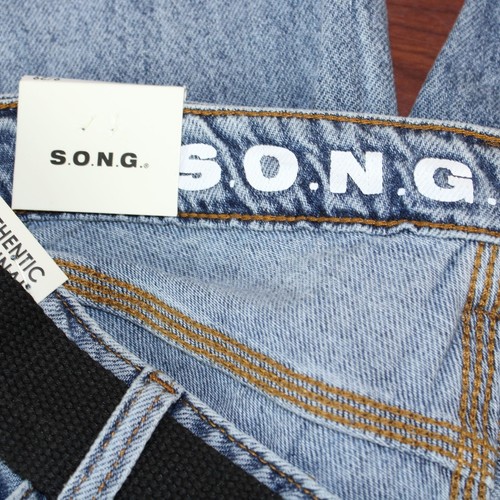 S.O.N.G. Carpenter Jeans Button fly 90's Boyfriend light wash size 9/29(NWT) - Picture 6 of 14