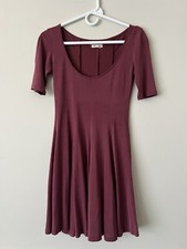 SILENCE + NOISE Urban Outfitters Burgundy Red A-line Fit Flare Skater Dress | XS