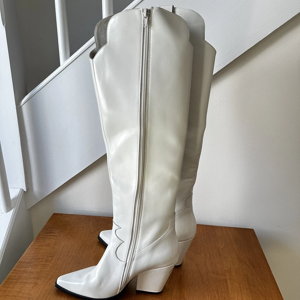 Jeffery Campbell / NUEVO FREE PEOPLE Blanco ColoTalla 8 IRIS OVER THE KNEE WESTERN... Foto 4 de 4