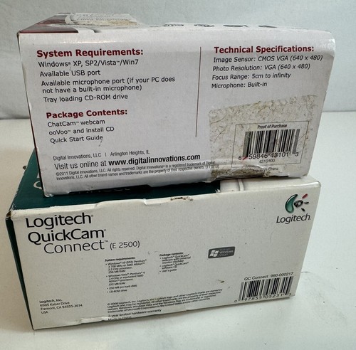 Lot of 2 Webcams Logitech E2500 Digital Innovations New In Box QuickCam - Picture 7 of 7