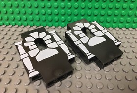 NEW LEGO 2X LOT Castle Wall Panels 2X5X6 w/ Window Stones 2 Columns BLACK 6090