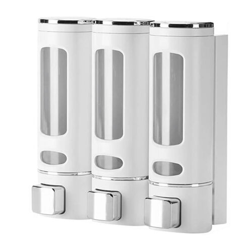 Wall-Mount Shampoo Shower Lotion Gel Conditioner Bathroom Triple Soap Dispenser - Picture 2 of 12
