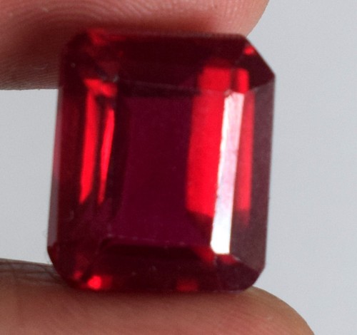 Natural Emerald Cut 15.50 Ct Burma Ruby Gemstone Certified B87405 Birthday Gift - Picture 3 of 8
