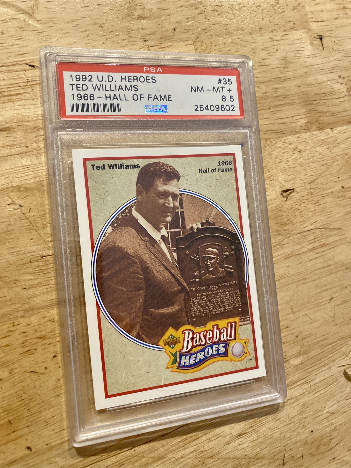Ted Williams PSA 8.5 Vintage Baseball Card 1992 Upper Deck Boston Red Sox MLB view 6
