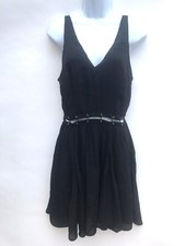 TOPSHOP sale BLACK SKATER DRESS WITH CHAIN LINK SIZE UK10 EUR38 US6 RRP £36