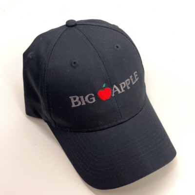 Big Apple black hat hook loop back curved brim