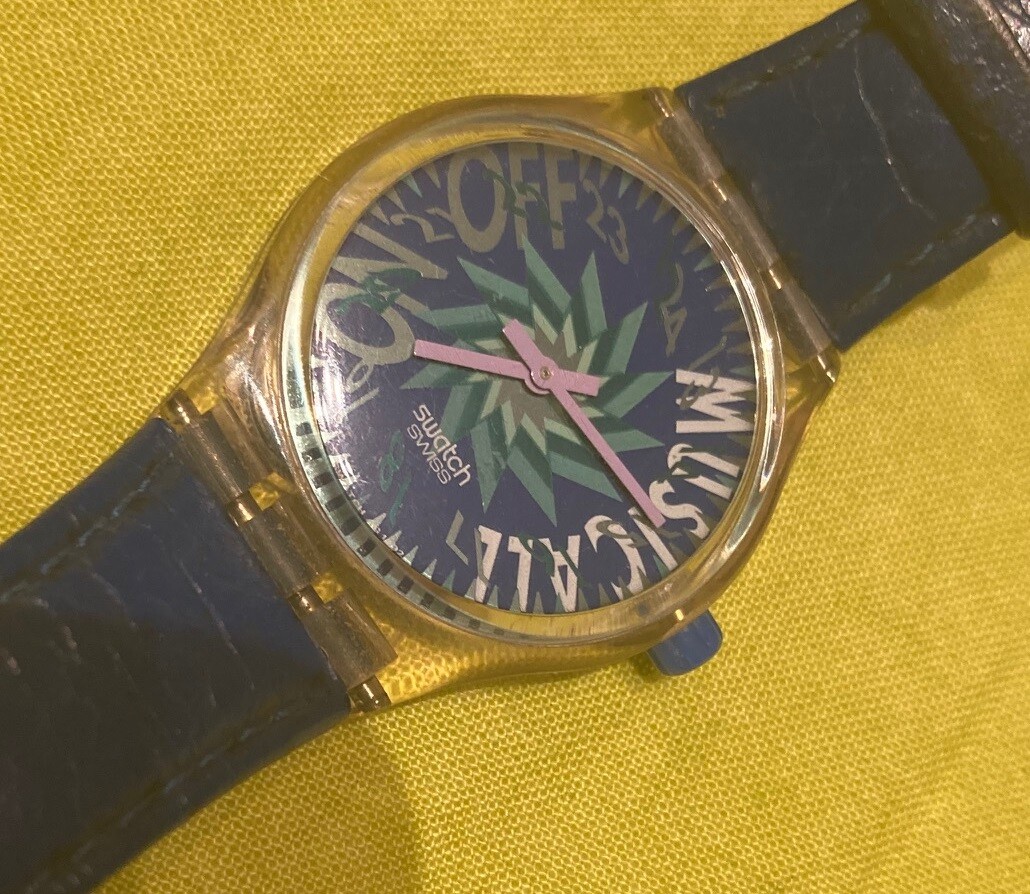 Swatch Musicall SLK100 Tone in Blue Leather Band Swiss Watch 1993 for sale  online | eBay