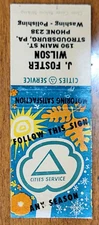 Matchcover Cities Service J Foster Wilson Stroudsburg Pennsylvania