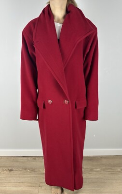 GIANNI VERSACE COUTURE Red Wool Cashmere Double Breast Coat Jacket 