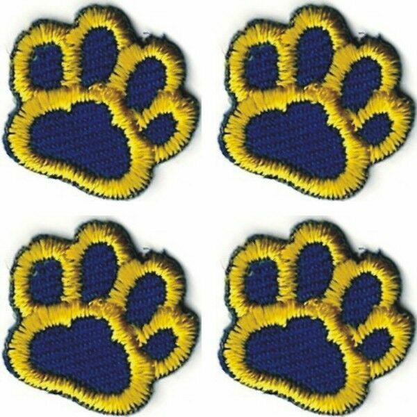 Paw Prnt Machne Embrodered Patch Set of Four Great to Sew Onto