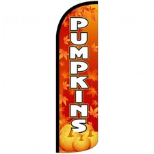 Pumpkins Flag Only Windless Feather Sign Blade Banner Fall Theme Swooper