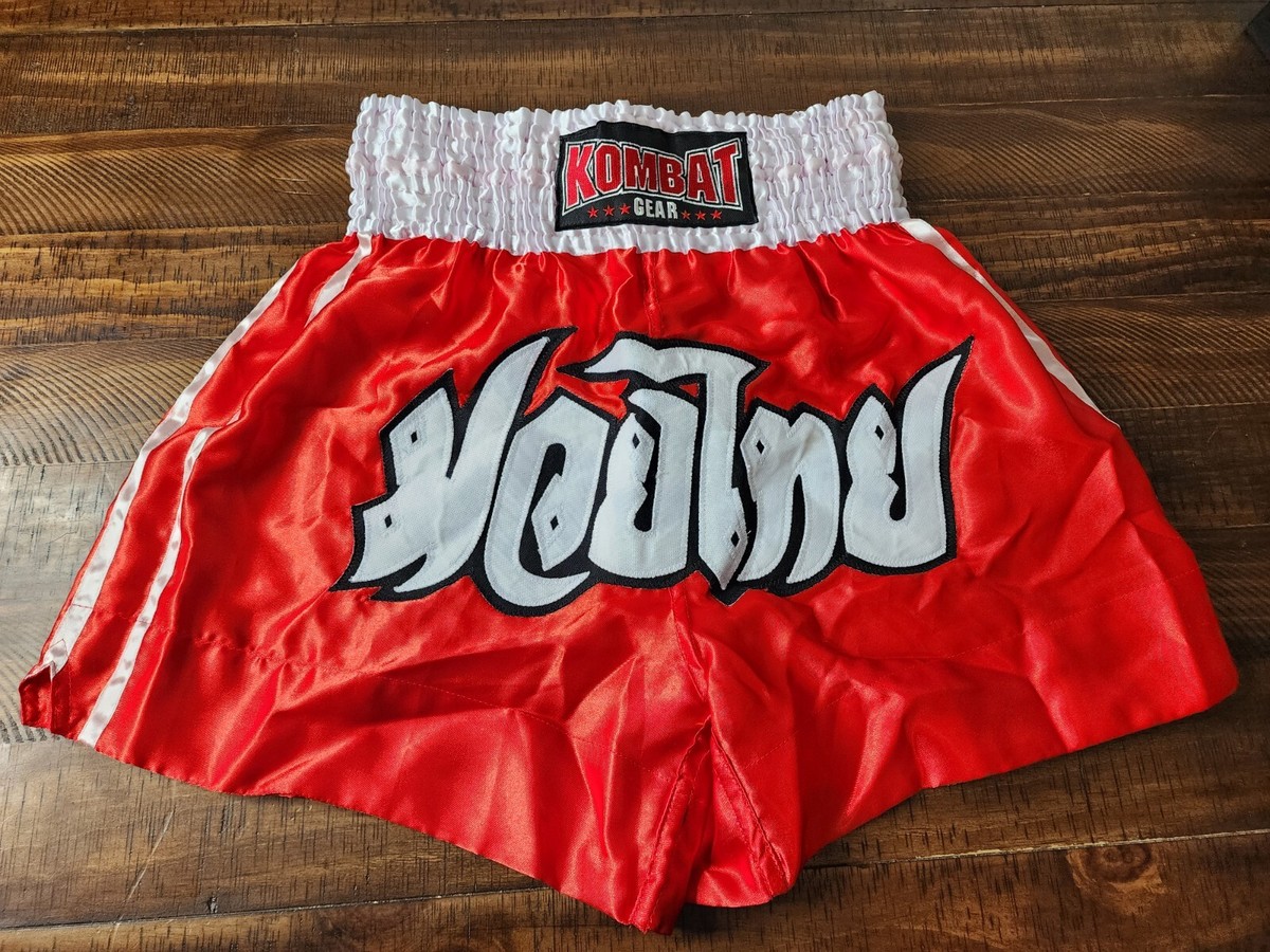 Kombat Gear Muay Thai Shorts Men's RED MMA Martial Arts Boxing