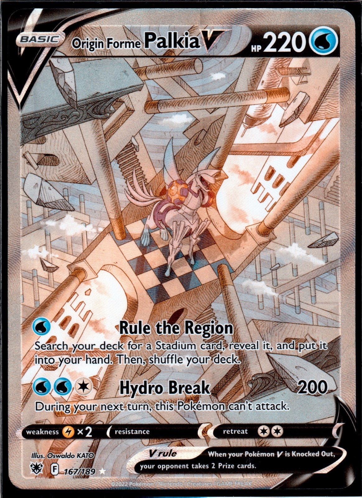 palkia v pokemon card value S10P] Origin VSTAR 086/067UR Weakness Lightning 2 Resistance None None Retreat Cost Origin Forme Palkia VSTAR SWSH254