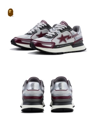A BATHING APE Men's BAPE CROSS STA #1 1L30-191-318 Burgundy