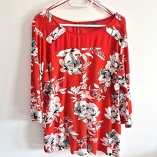 BHS Ladies Tunic Top Blouse Floral Print Size UK 20 Summer Casual