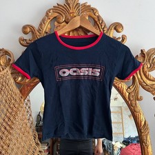 Vintage Oasis Heaten Chemistry Tour 2002 Navy T-shirt Sz XS