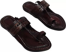 Women Kolhapuri Leather Chappal Flats ST46 ethnic Jesus Sandal BOHO US size 6-11