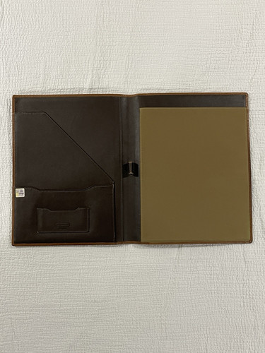 Organizador de portafolio de negocios vintage Coach de cuero marrón doble pliegue con cremallera 11x13 - Imagen 3 de 9