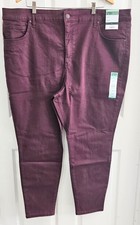 Women's Terra  Sky Women's Plus Skinny High Rise Jeans Darkest Plum Size 24W