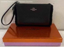 Coach Black Pebbled Leather Wallet with Box