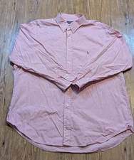 Polo Ralph Lauren Classic Fit Pink Button Down Long Sleeve Shirt Mens 17.5 B25