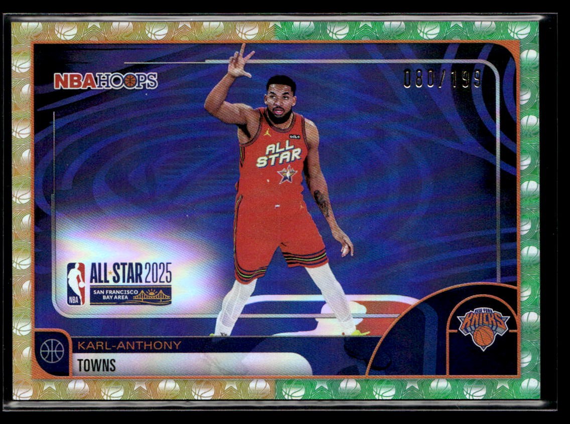2025-26 Topps NBA Hoops #292 Karl Anthony Towns Yellow Green /199