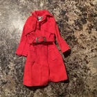 Vintage BARBIE Doll Red Raincoat w/ Belt #3409 RED for RAIN 1970's