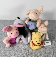 Vintage Disney Winnie The Pooh Plush Characters Lot of 5 90s Toys