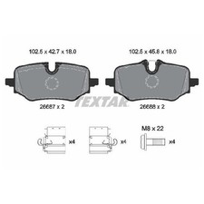 Satz Bremsbeläge Bremsklötze hinten für Mini J05 J01 U25 | 24609157