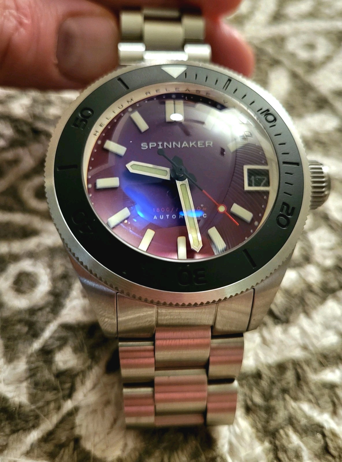 🔥 Spinnaker Piccard Watch ~ Purple Dial ~ 45mm ~ NH35 ~ HUGE SAPPHIRE CRYSTAL🔥