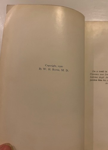 Perfect Sight Without Glasses. W.H. Bates, M.D. 1920 book. Ophthalmology. - Picture 3 of 11