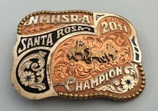 VTG 2011 NMHSRA Santa Rosa Rodeo Champion Red Bluff E Thomas Trophy Belt Buckle