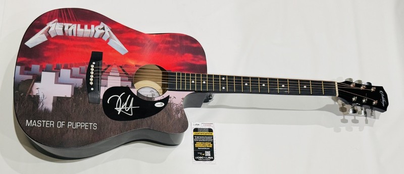 KIRK HAMMETT SIGNED CUSTOM METALLICA MASTER OF PUPPETS ACOUSTIC GUITAR JSA COA