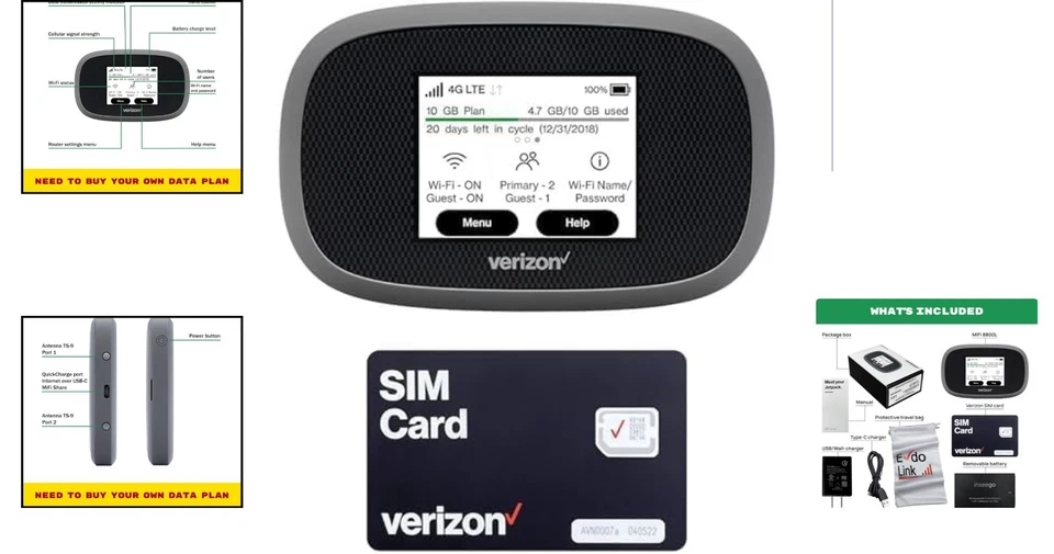Travel with Verizon Jetpack MiFi 8800L: Global 4G Hotspot & Seamless VPN Access - Image 2 of 4