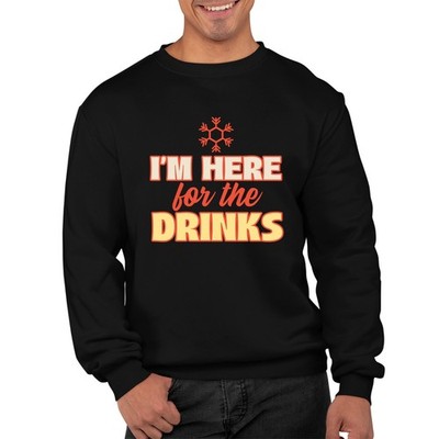 I'm Here for the Drinks Weihnachtspullover Lustig Ugly Sweater Unisex Weihnachten Top